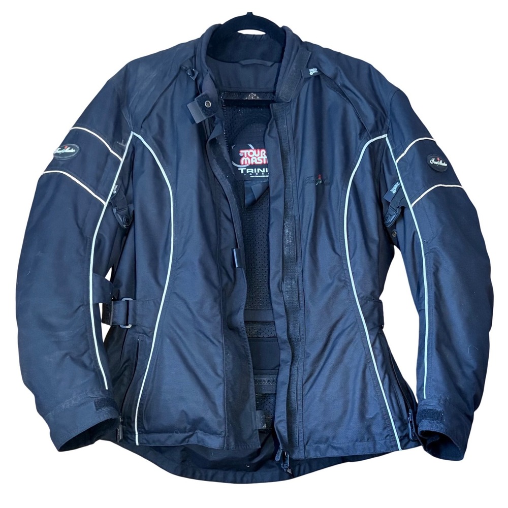 Tour‎ Master Trinity Motorcycle Jacket Womens MD 10-12 Black Rainguard Phoslite